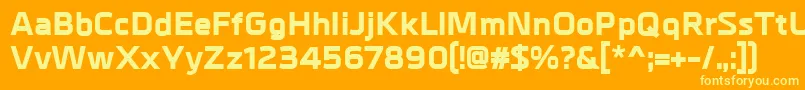 Шрифт MetrikExtrabold – жёлтые шрифты на оранжевом фоне