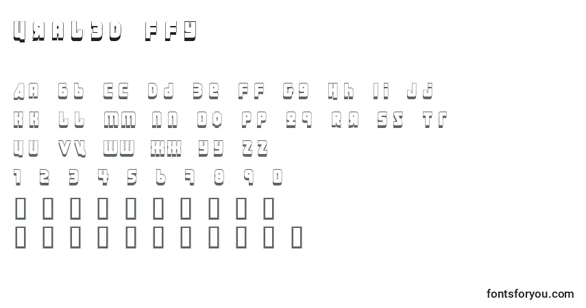 A fonte Ural3D ffy – alfabeto, números, caracteres especiais