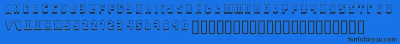Ural3D ffy Font – Black Fonts on Blue Background