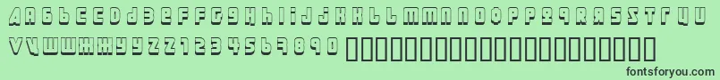 フォントUral3D ffy – 緑の背景に黒い文字