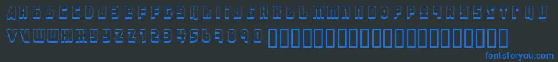 フォントUral3D ffy – 黒い背景に青い文字
