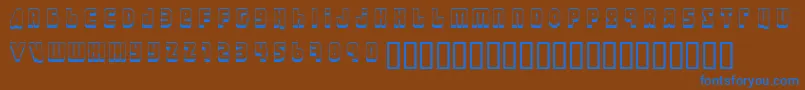 フォントUral3D ffy – 茶色の背景に青い文字