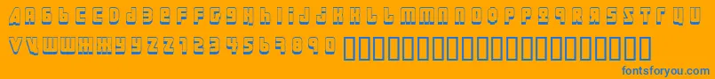 Ural3D ffy Font – Blue Fonts on Orange Background