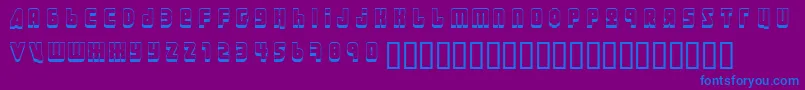 Fonte Ural3D ffy – fontes azuis em um fundo violeta