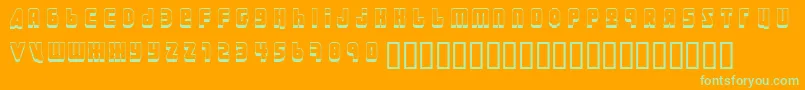 Шрифт Ural3D ffy – зелёные шрифты на оранжевом фоне