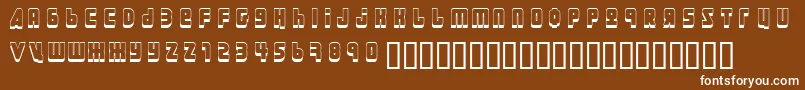 フォントUral3D ffy – 茶色の背景に白い文字
