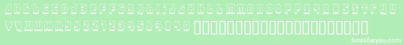 Ural3D ffy-Schriftart – Weiße Schriften auf grünem Hintergrund