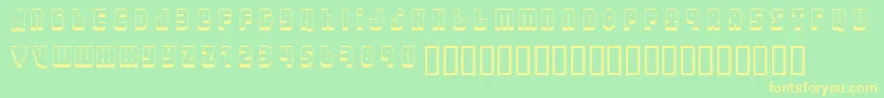 Шрифт Ural3D ffy – жёлтые шрифты на зелёном фоне