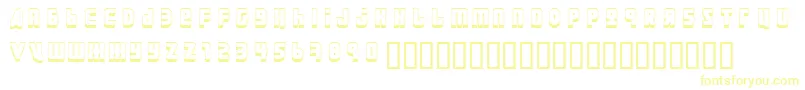 Ural3D ffy-Schriftart – Gelbe Schriften auf weißem Hintergrund