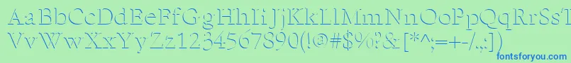 Шрифт ReliefSerif – синие шрифты на зелёном фоне