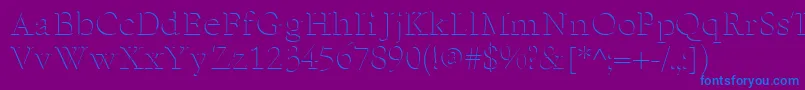フォントReliefSerif – 紫色の背景に青い文字