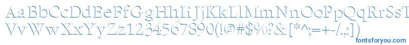 フォントReliefSerif – 白い背景に青い文字