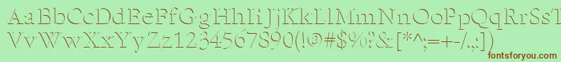 ReliefSerif Font – Brown Fonts on Green Background