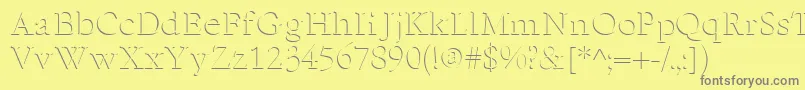 ReliefSerif-Schriftart – Graue Schriften auf gelbem Hintergrund