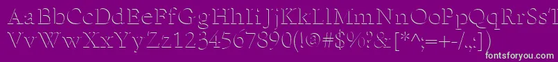 ReliefSerif-fontti – vihreät fontit violetilla taustalla