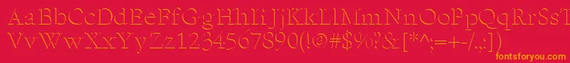 フォントReliefSerif – 赤い背景にオレンジの文字