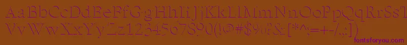 ReliefSerif-fontti – violetit fontit ruskealla taustalla