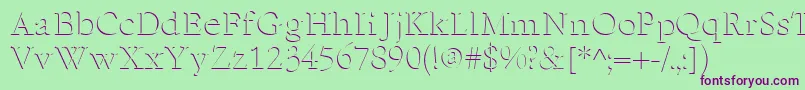 ReliefSerif-fontti – violetit fontit vihreällä taustalla
