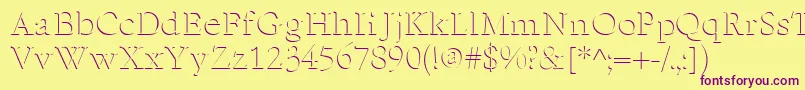 ReliefSerif-fontti – violetit fontit keltaisella taustalla