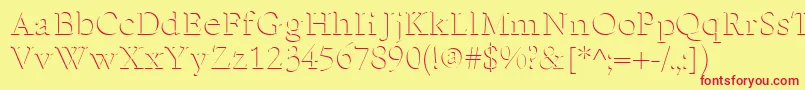 ReliefSerif-fontti – punaiset fontit keltaisella taustalla
