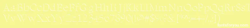 ReliefSerif-fontti – valkoiset fontit keltaisella taustalla