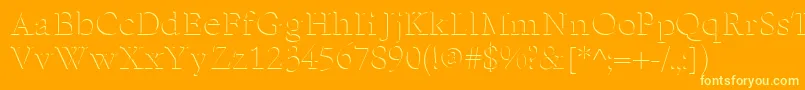 ReliefSerif-Schriftart – Gelbe Schriften auf orangefarbenem Hintergrund