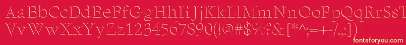 ReliefSerif-fontti – keltaiset fontit punaisella taustalla