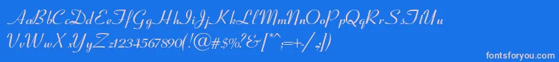 フォントClarnelSemiboldItalic – ピンクの文字、青い背景