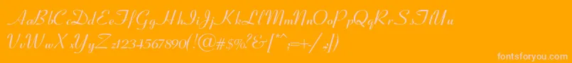 ClarnelSemiboldItalic-Schriftart – Rosa Schriften auf orangefarbenem Hintergrund