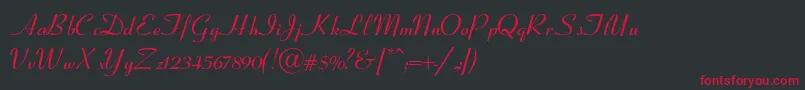 フォントClarnelSemiboldItalic – 黒い背景に赤い文字