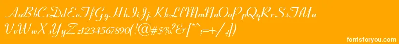 ClarnelSemiboldItalic-Schriftart – Weiße Schriften auf orangefarbenem Hintergrund