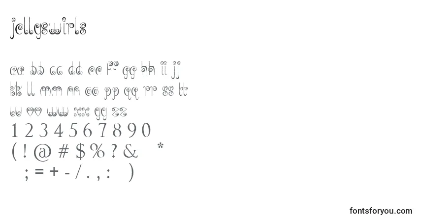 Schriftart JellySwirls – Alphabet, Zahlen, spezielle Symbole