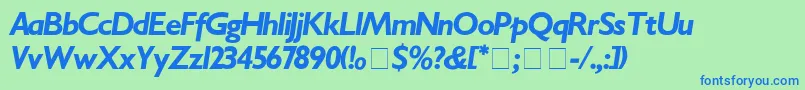 Шрифт Gill – синие шрифты на зелёном фоне