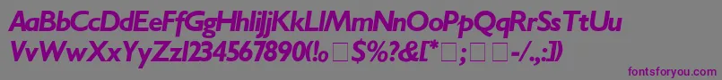 Gill Font – Purple Fonts on Gray Background