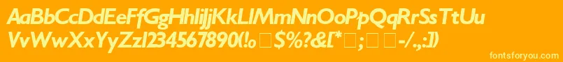 Шрифт Gill – жёлтые шрифты на оранжевом фоне