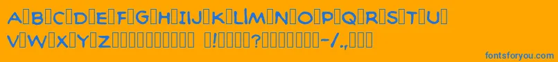 Baltimorecomic Font – Blue Fonts on Orange Background