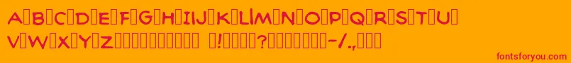 Baltimorecomic Font – Red Fonts on Orange Background