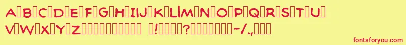 Baltimorecomic Font – Red Fonts on Yellow Background