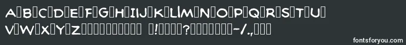 Baltimorecomic-fontti – valkoiset fontit mustalla taustalla