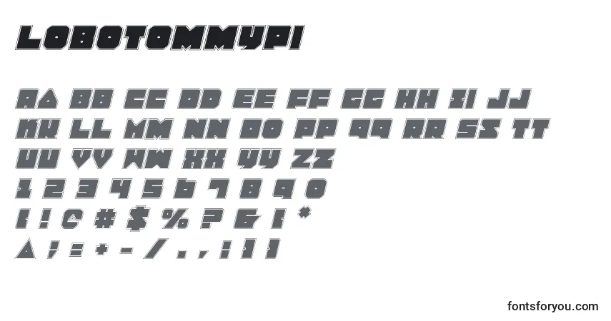 Schriftart Lobotommypi – Alphabet, Zahlen, spezielle Symbole