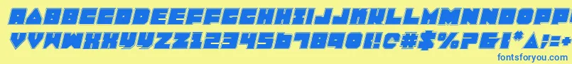 Lobotommypi Font – Blue Fonts on Yellow Background