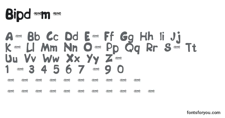 Шрифт Bipdemo – алфавит, цифры, специальные символы