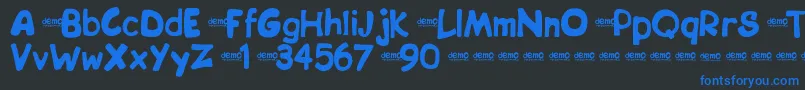 Bipdemo-Schriftart – Blaue Schriften auf schwarzem Hintergrund