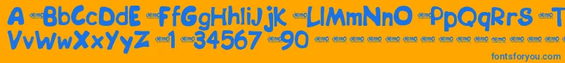 Bipdemo Font – Blue Fonts on Orange Background