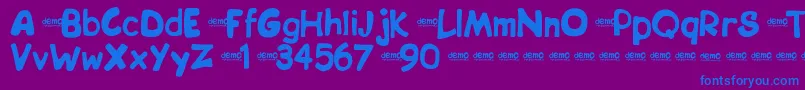 Шрифт Bipdemo – синие шрифты на фиолетовом фоне