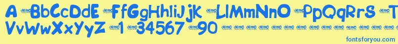 Bipdemo Font – Blue Fonts on Yellow Background