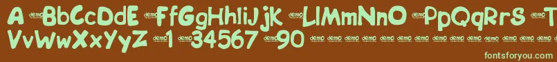 Bipdemo Font – Green Fonts on Brown Background