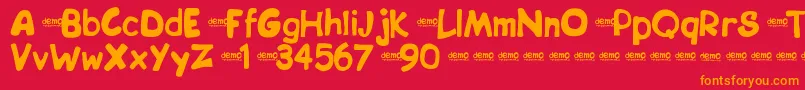 Bipdemo Font – Orange Fonts on Red Background