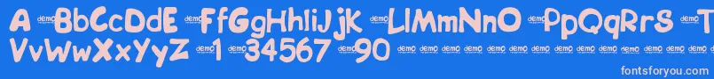 フォントBipdemo – ピンクの文字、青い背景