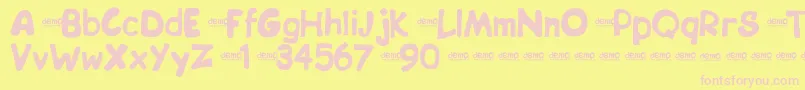 Bipdemo Font – Pink Fonts on Yellow Background